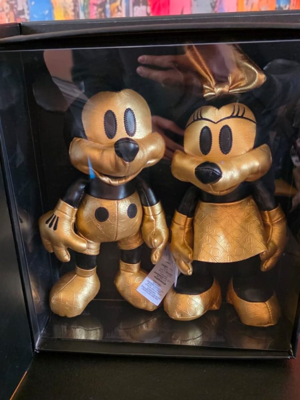 WDW 50th Anniversary Gold Luxe Mickey and Minnie Plush Limited Release